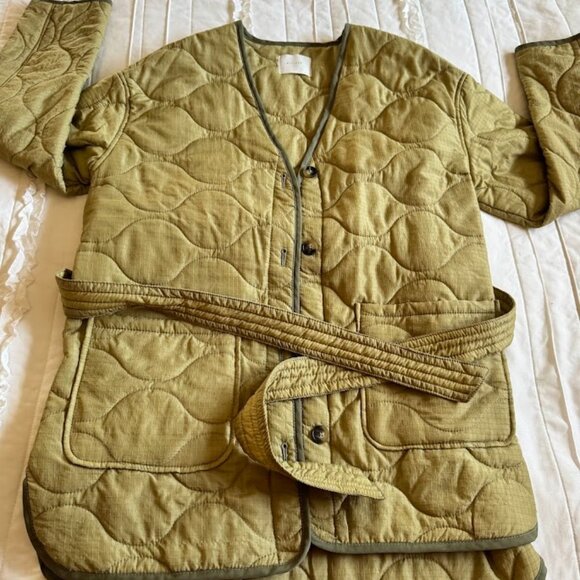 All:Row Womans S/M Quilted Jacket Light Green - Picture 1 of 8